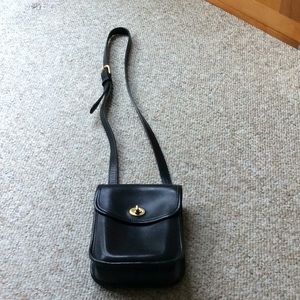 Black leather vintage coach crossbody